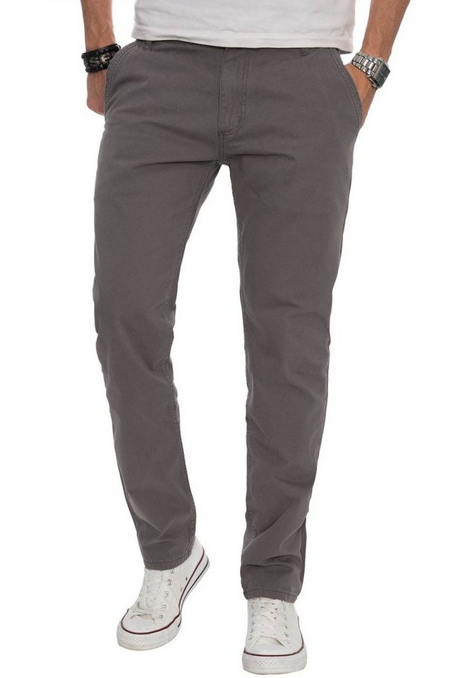 Alessandro Salvarini Chinohose A. Salvarini Herren Designer Chino Stoff Hose Chinohose Regular Fit mit geradem Bein von Alessandro Salvarini