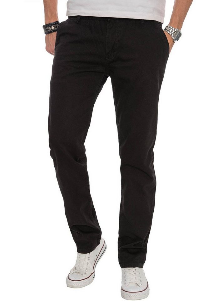 Alessandro Salvarini Chinohose A. Salvarini Herren Designer Chino Stoff Hose Chinohose Regular Fit mit geradem Bein von Alessandro Salvarini