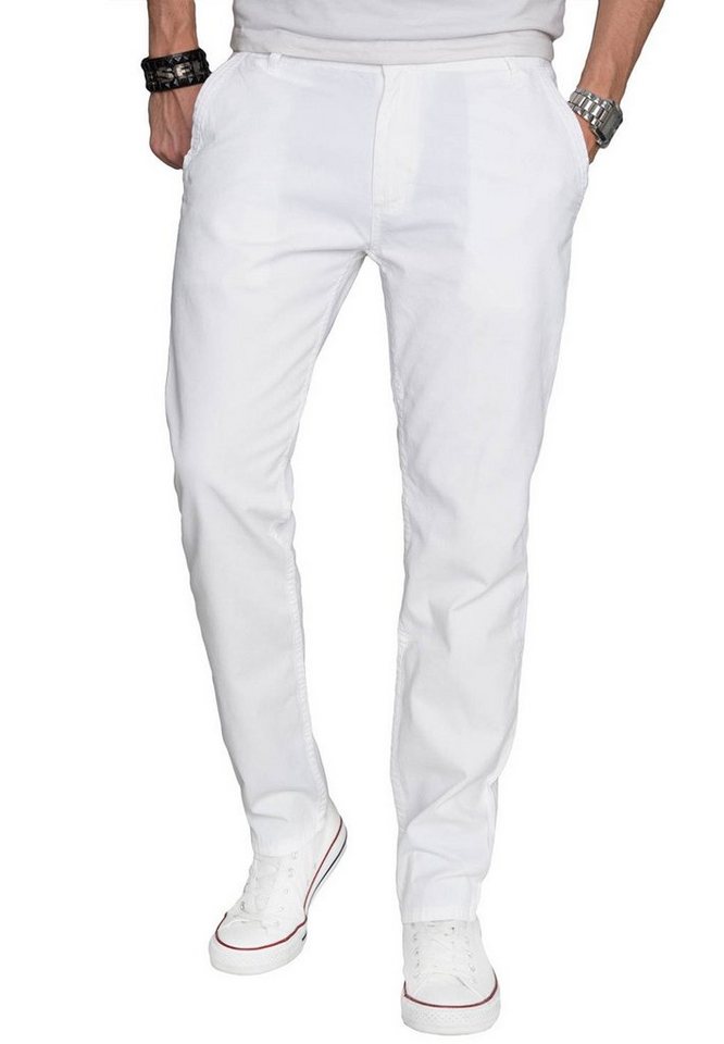 Alessandro Salvarini Chinohose A. Salvarini Herren Designer Chino Stoff Hose Chinohose Regular Fit mit geradem Bein von Alessandro Salvarini
