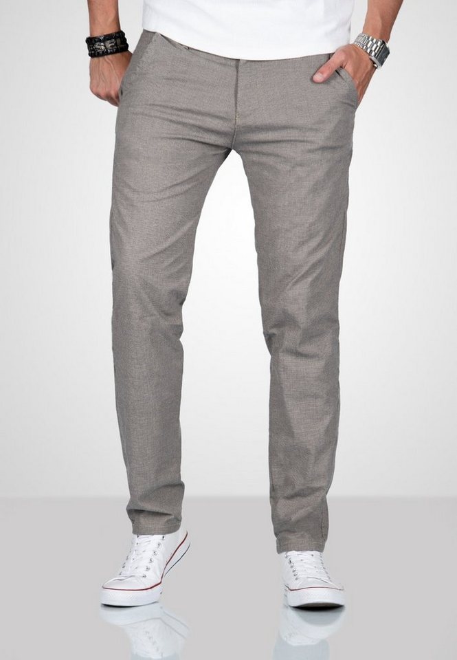 Alessandro Salvarini Straight-Jeans A. Salvarini Herren Designer Chino Stoff Hose NEU mit Reißverschluss von Alessandro Salvarini