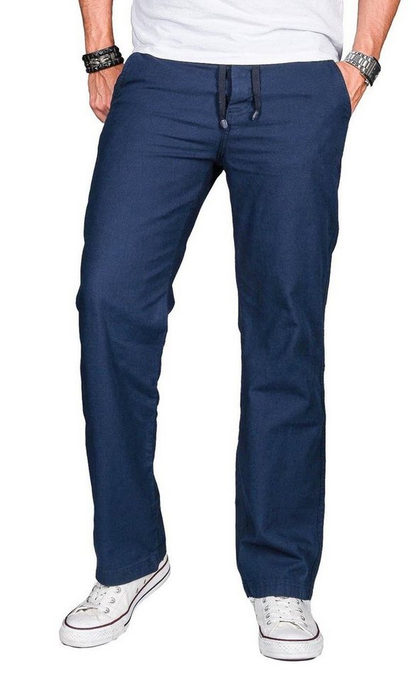Alessandro Salvarini Straight-Jeans A. Salvarini Herren Leinenhose leichte Sommer Leinen Hose lockere von Alessandro Salvarini