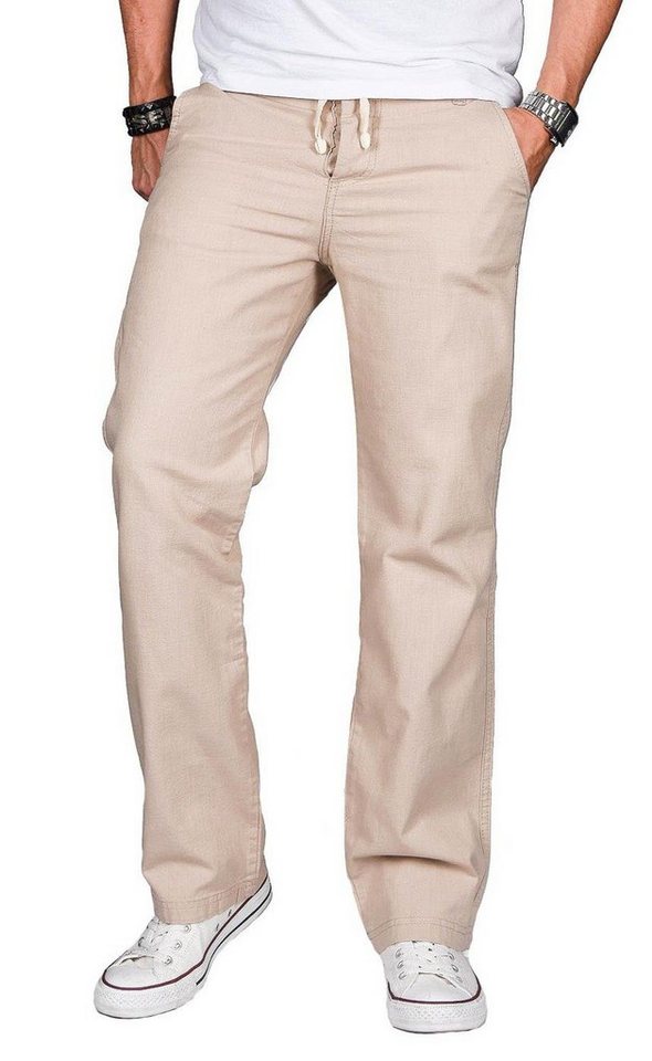 Alessandro Salvarini Straight-Jeans A. Salvarini Herren Leinenhose leichte Sommer Leinen Hose lockere von Alessandro Salvarini