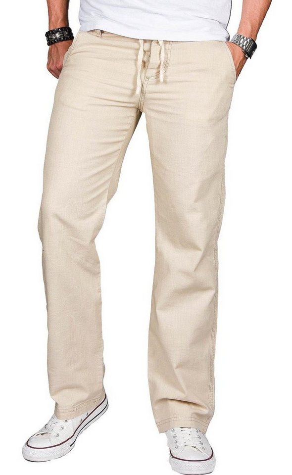 Alessandro Salvarini Straight-Jeans A. Salvarini Herren Leinenhose leichte Sommer Leinen Hose lockere von Alessandro Salvarini