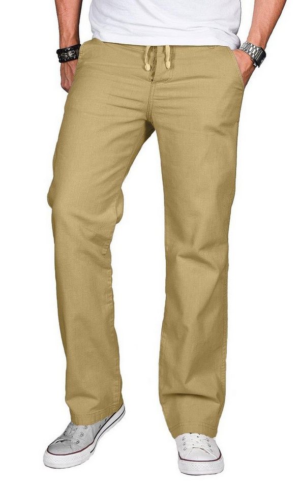 Alessandro Salvarini Straight-Jeans A. Salvarini Herren Leinenhose leichte Sommer Leinen Hose lockere von Alessandro Salvarini