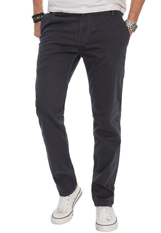 Alessandro Salvarini Chinohose A. Salvarini Herren Designer Chino Stoff Hose Chinohose Regular Fit mit geradem Bein von Alessandro Salvarini