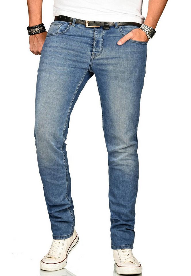 Alessandro Salvarini Straight-Jeans A. Salvarini Herren Jeans Blau Multi AS170-AS174 von Alessandro Salvarini