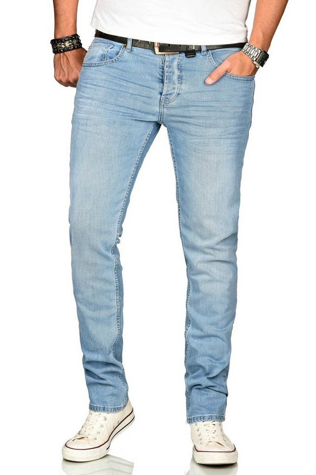 Alessandro Salvarini Straight-Jeans A. Salvarini Herren Jeans Blau Multi AS170-AS174 von Alessandro Salvarini