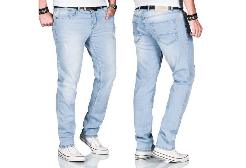 Alessandro Salvarini Straight-Jeans A. Salvarini Herren Jeans Multi AS160-AS165 mit used look Effekt und mit 2% Elasthan von Alessandro Salvarini