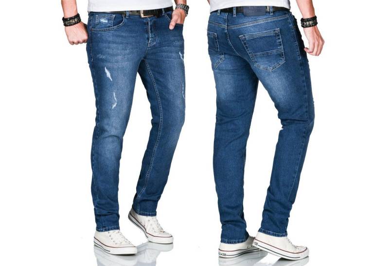 Alessandro Salvarini Straight-Jeans A. Salvarini Herren Jeans Multi AS160-AS165 mit used look Effekt und mit 2% Elasthan von Alessandro Salvarini