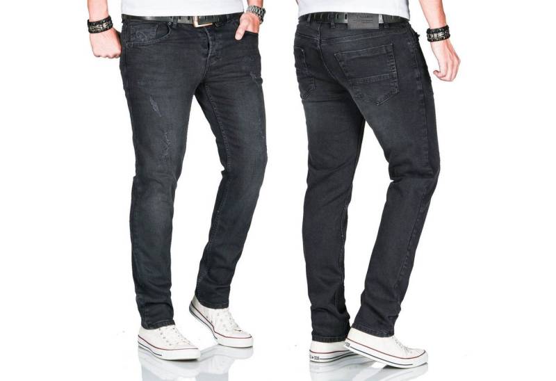 Alessandro Salvarini Straight-Jeans A. Salvarini Herren Jeans Multi AS160-AS165 mit used look Effekt und mit 2% Elasthan von Alessandro Salvarini