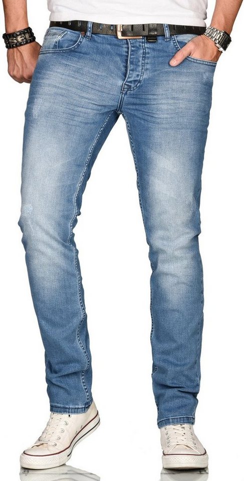 Alessandro Salvarini Straight-Jeans ASElia A. Salvarini Herren Jeans Blau Multi AS080-AS086 W33 L34 - 33/34 AS-08 von Alessandro Salvarini