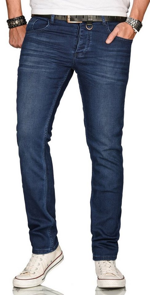 Alessandro Salvarini Straight-Jeans ASElia A. Salvarini Herren Jeans Blau Multi AS080-AS086 W32 L30 - 32/30 AS-08 von Alessandro Salvarini