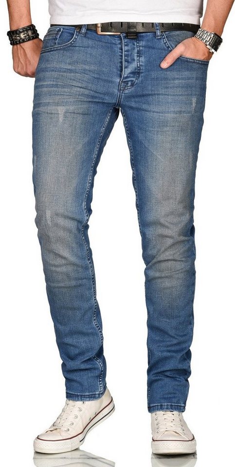 Alessandro Salvarini Straight-Jeans ASElia A. Salvarini Herren Jeans Blau Multi AS080-AS086 W31 L34 - 31/34 AS-08 von Alessandro Salvarini