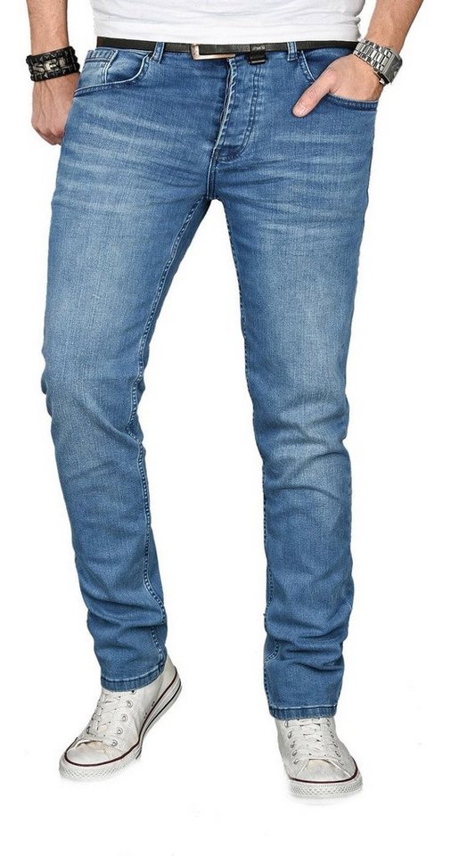 Alessandro Salvarini Straight-Jeans A. Salvarini Herren Jeans Salvarini-Basic3 Stretch mit Elasthan von Alessandro Salvarini