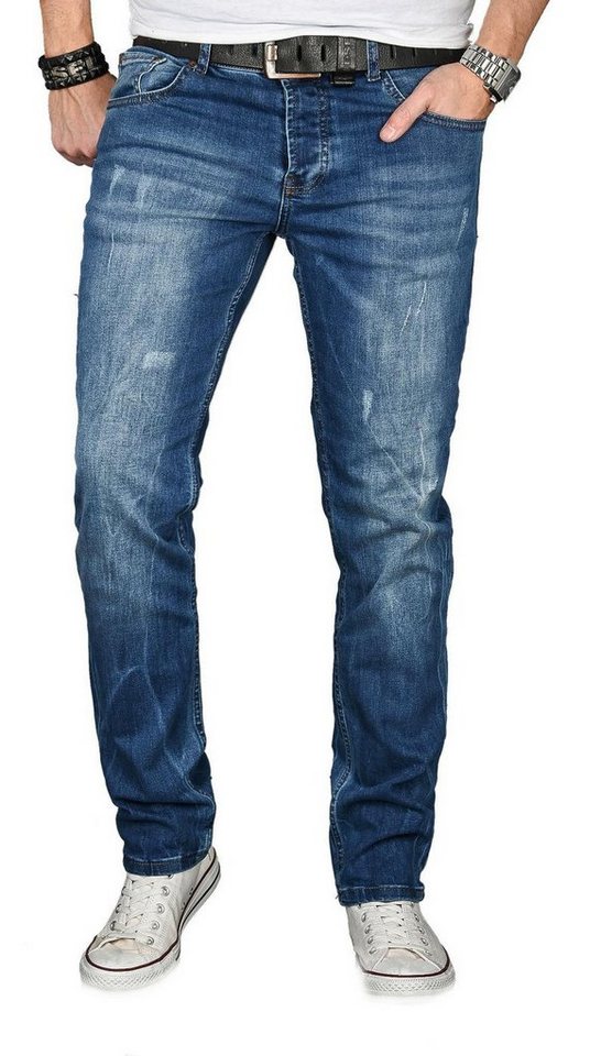 Alessandro Salvarini Straight-Jeans A. Salvarini Herren Jeans Salvarini-Basic3 Stretch mit Elasthan von Alessandro Salvarini