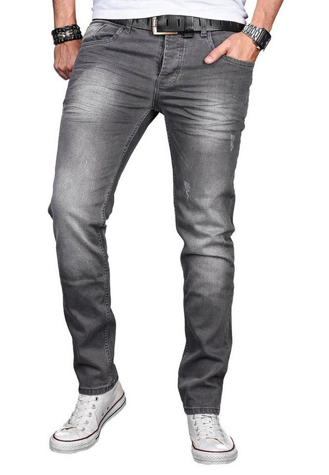 Alessandro Salvarini Straight-Jeans A. Salvarini Designer Herren Jeans Hose Basic Stretch Jeanshose Stretch mit Elasthan von Alessandro Salvarini