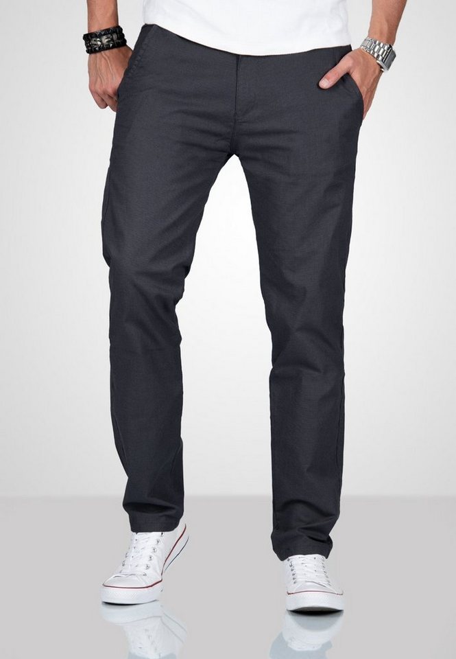 Alessandro Salvarini Straight-Jeans A. Salvarini Herren Designer Chino Stoff Hose NEU mit Reißverschluss von Alessandro Salvarini