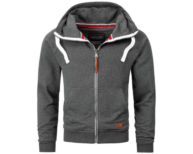 Alessandro Salvarini Sweatjacke ASParma Sweatjacke mit zwei farbigem Reißverschluss von Alessandro Salvarini