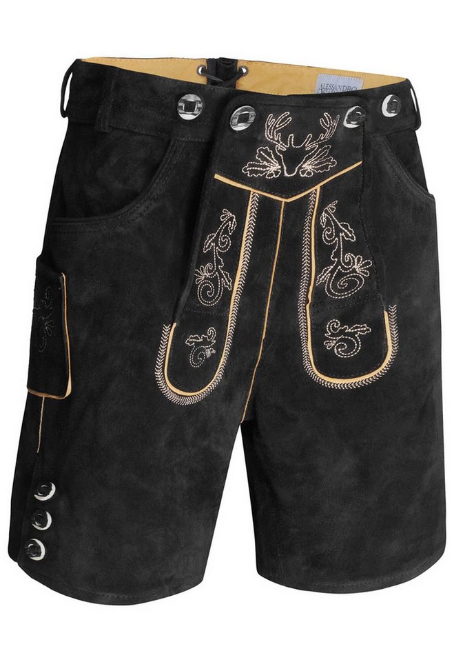 Alessandro Salvarini Trachtenlederhose ASLederiio Aus echtem Leder inkl. Träger von Alessandro Salvarini