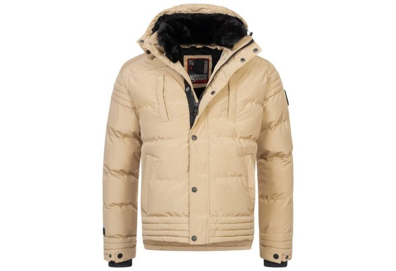 Alessandro Salvarini Winterjacke ASFabiano mit warmem Teddyfell und abnehmbarer Kapuze von Alessandro Salvarini