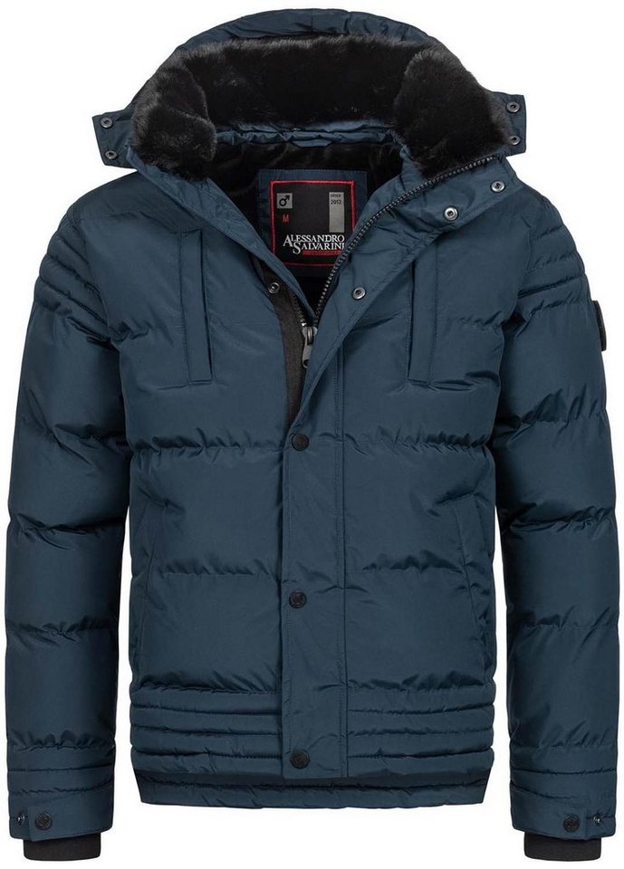 Alessandro Salvarini Winterjacke ASFabiano mit warmem Teddyfell und abnehmbarer Kapuze von Alessandro Salvarini