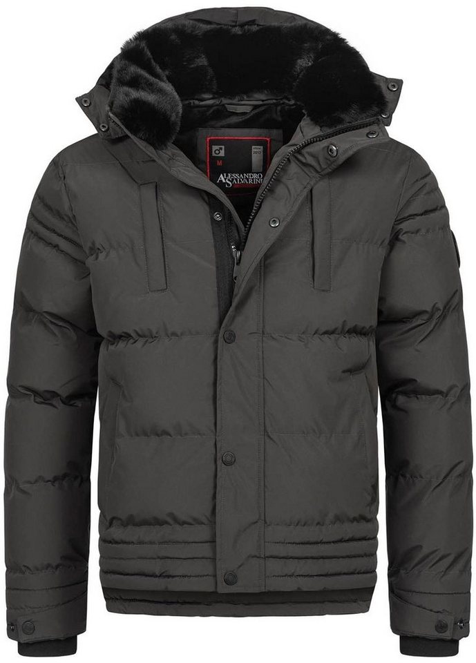 Alessandro Salvarini Winterjacke ASFabiano mit warmem Teddyfell und abnehmbarer Kapuze von Alessandro Salvarini