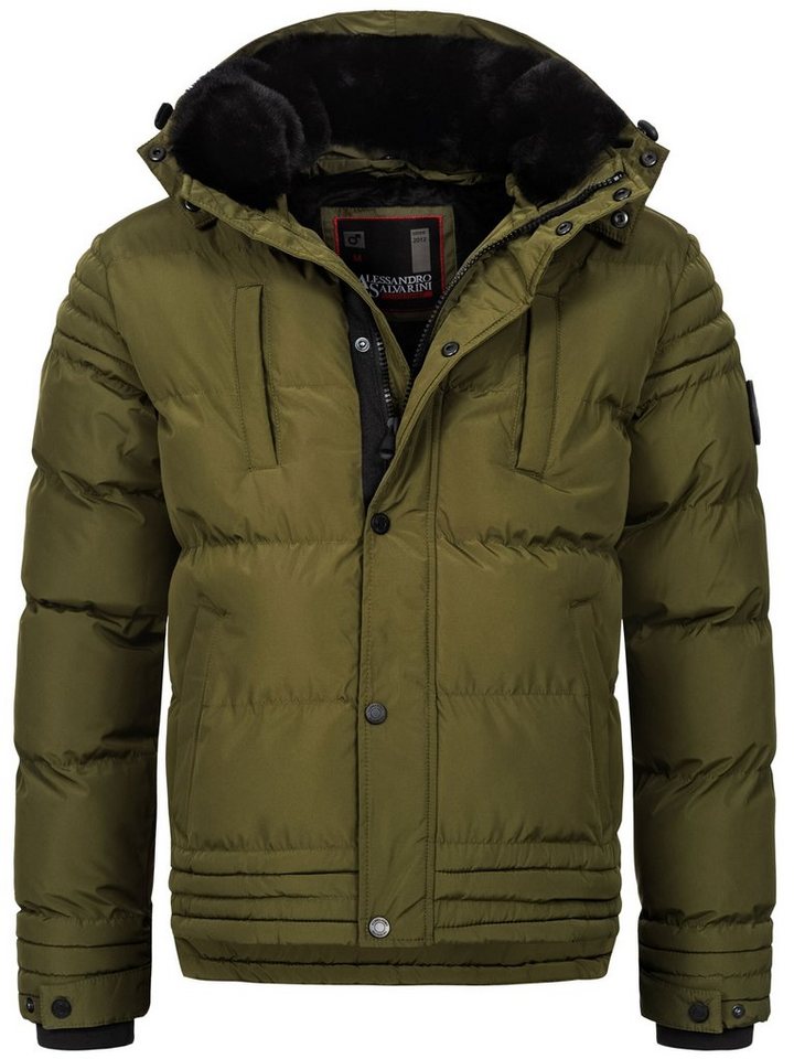 Alessandro Salvarini Winterjacke ASFabiano mit warmem Teddyfell und abnehmbarer Kapuze von Alessandro Salvarini