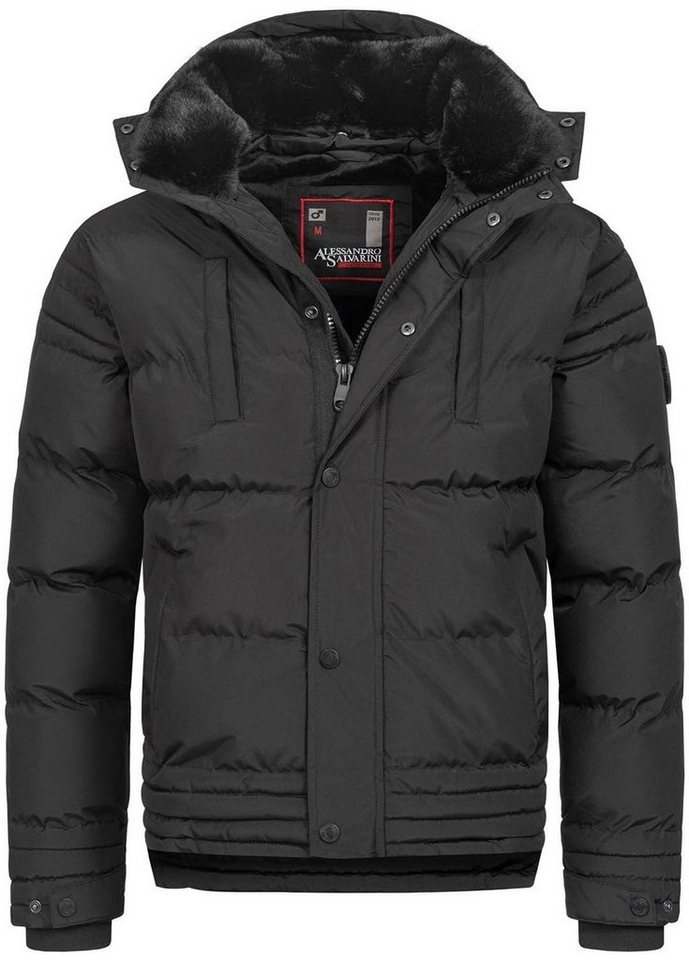 Alessandro Salvarini Winterjacke ASFabiano mit warmem Teddyfell und abnehmbarer Kapuze von Alessandro Salvarini