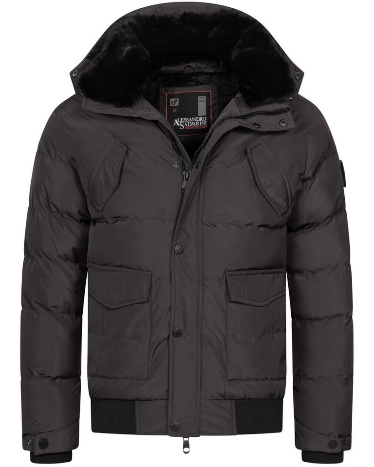 Alessandro Salvarini Winterjacke ASLeonio mit warmem Teddyfell und abnehmbarer Kapuze von Alessandro Salvarini