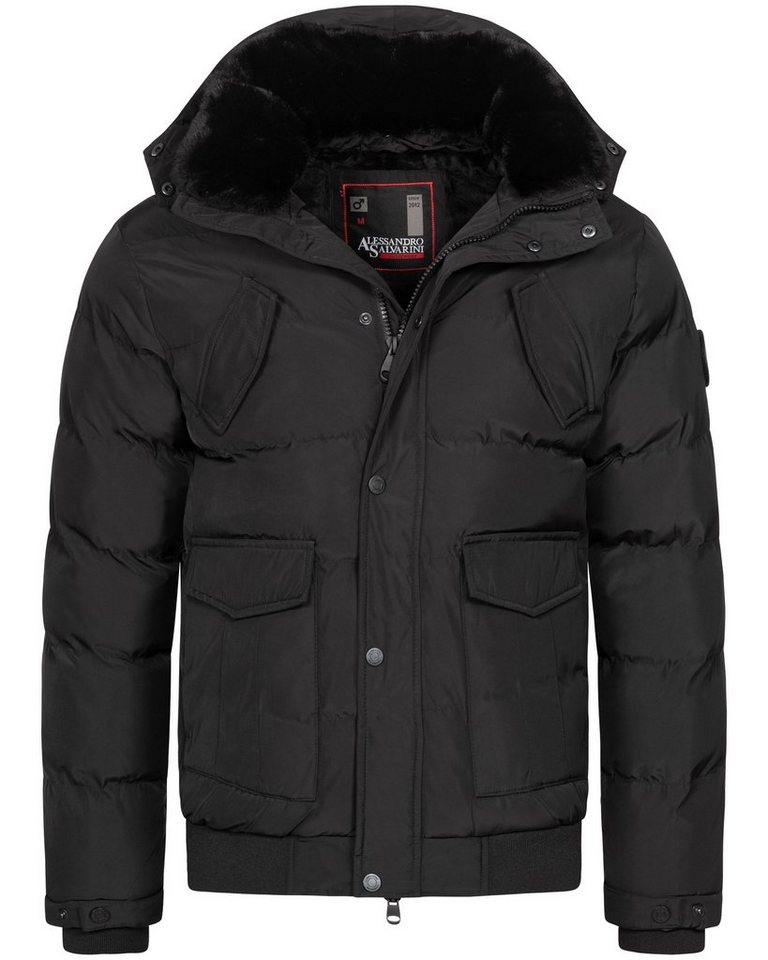 Alessandro Salvarini Winterjacke ASLeonio mit warmem Teddyfell und abnehmbarer Kapuze von Alessandro Salvarini