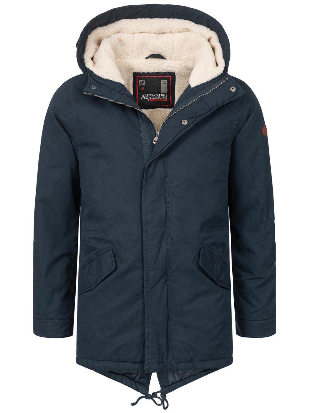 Alessandro Salvarini Winterjacke Herren Baumwolle, blau von Alessandro Salvarini