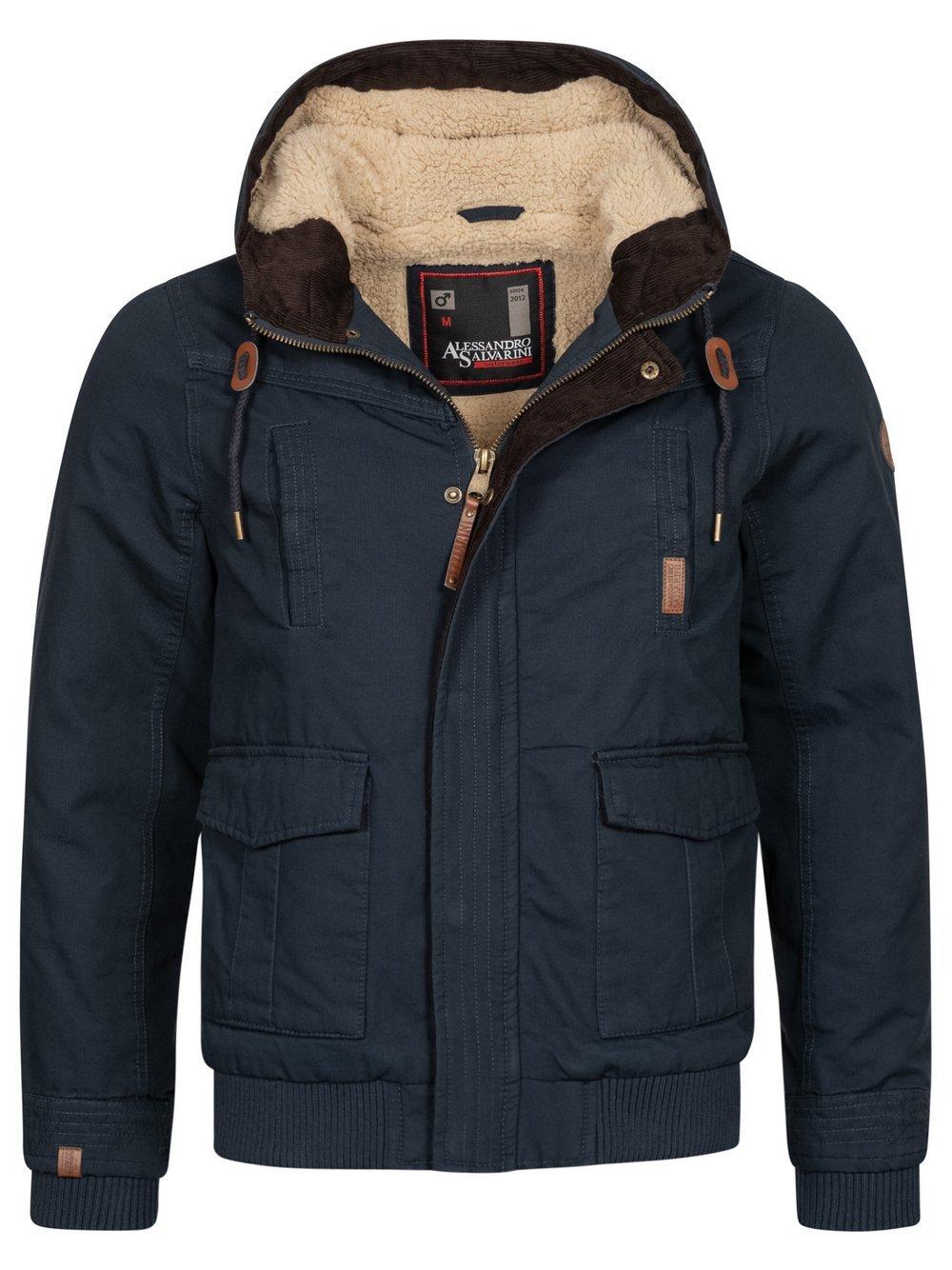 Alessandro Salvarini Winterjacke Herren Baumwolle, blau von Alessandro Salvarini