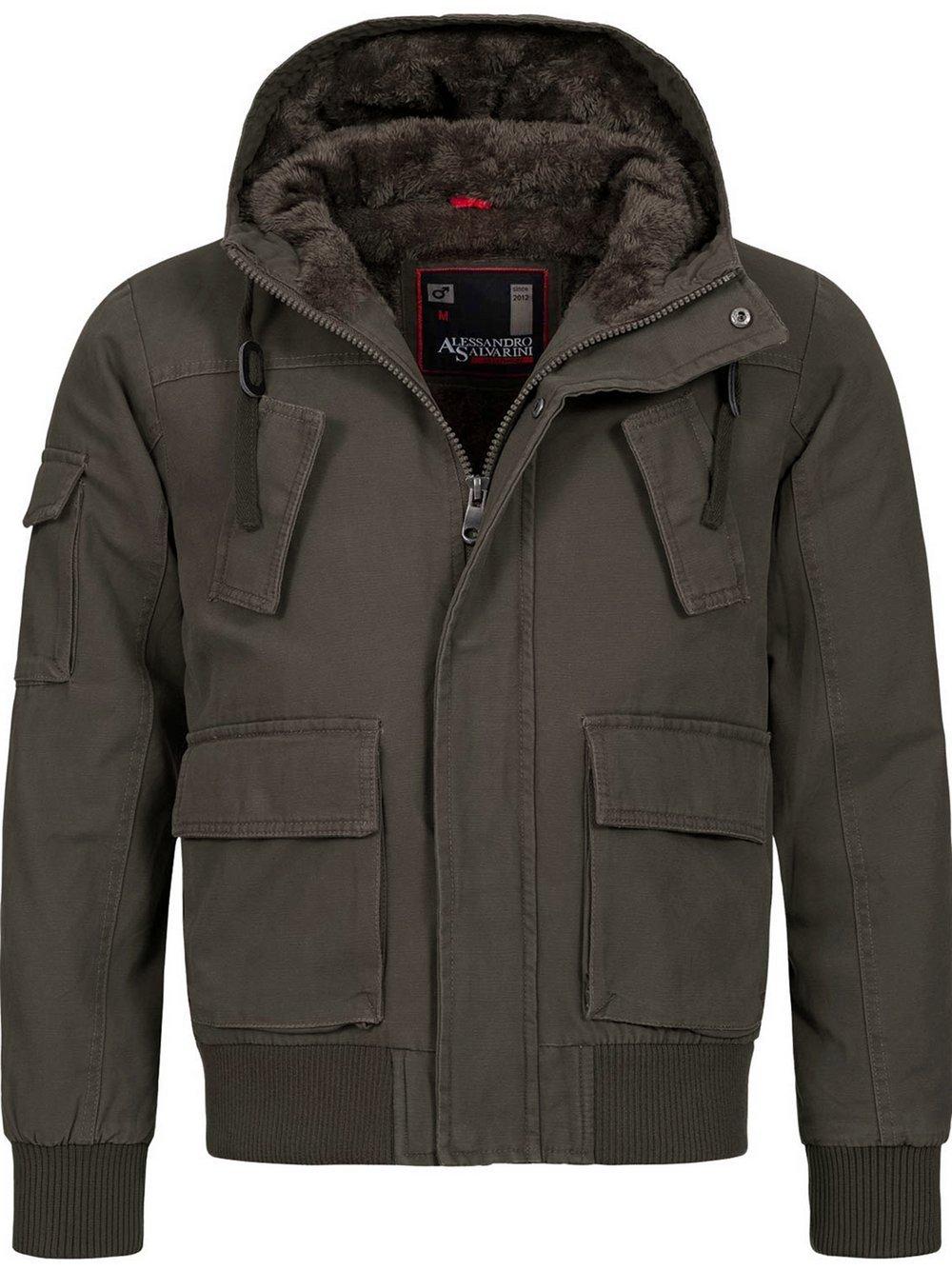 Alessandro Salvarini Winterjacke Herren Baumwolle, grau von Alessandro Salvarini