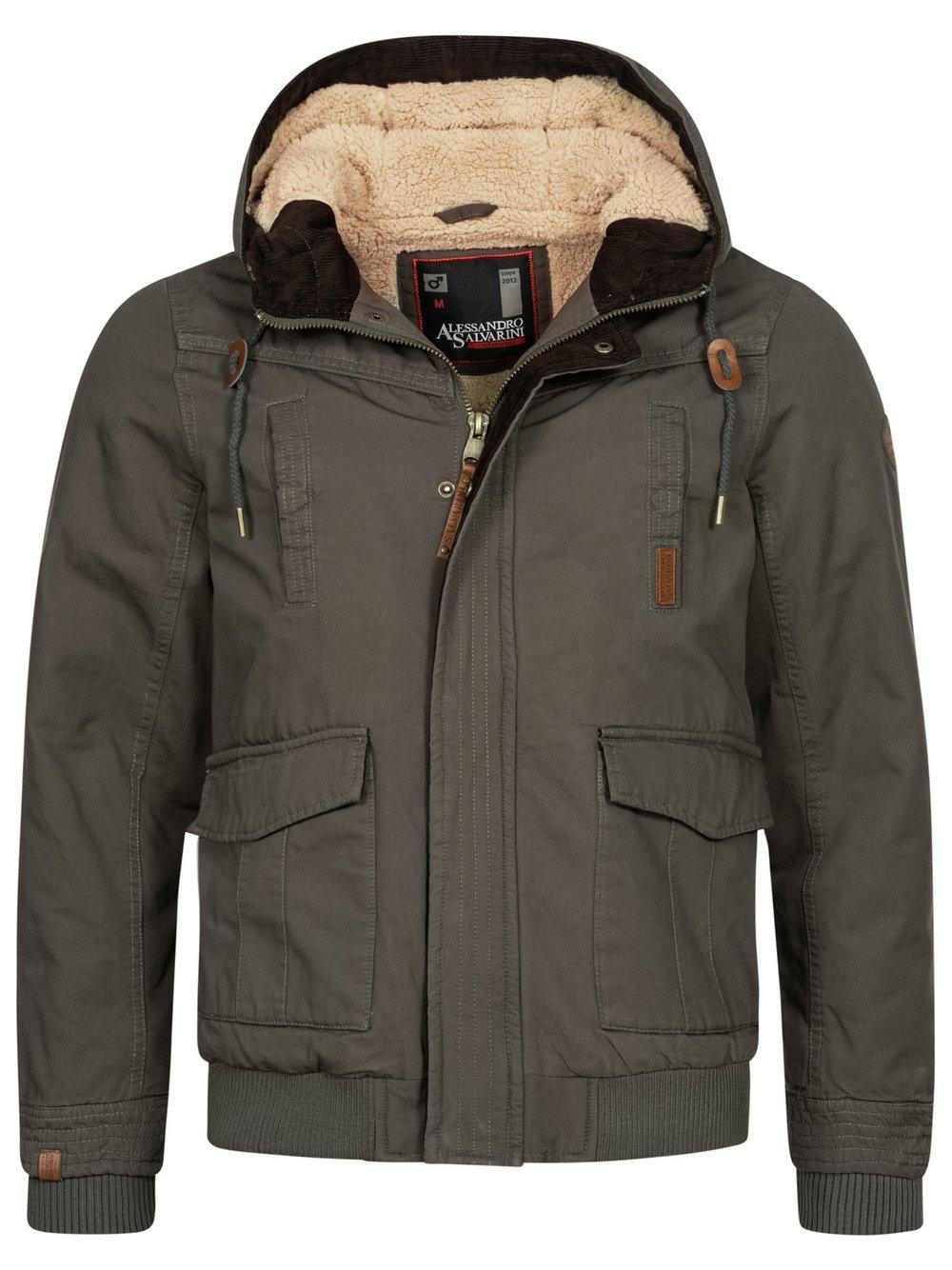 Alessandro Salvarini Winterjacke Herren Baumwolle, grau von Alessandro Salvarini