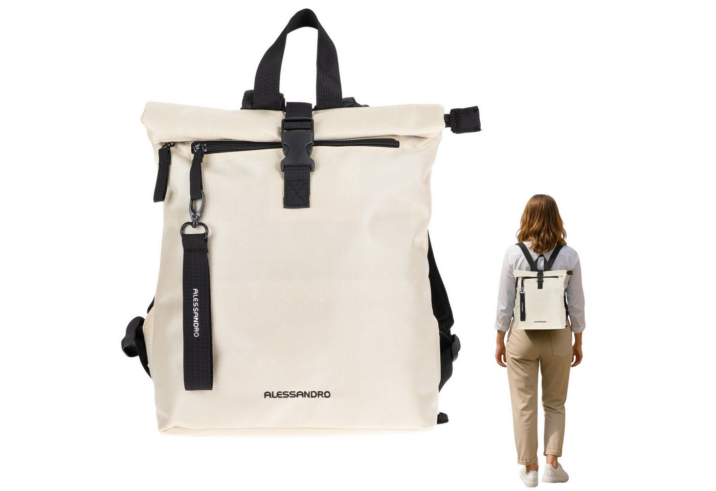 Alessandro Salvatore Cityrucksack Rucksack Damen Damenrucksack Handtasche, kleiner Freizeitrucksack Tasche Geheimfach Mila 4293 + Schlüsselbörse Alessandro Salvatore Cityrucksack Rucksack Damen Damenrucksack Handtasche, kleiner Freizeitrucksack Tasche Geheimfach Mila 4293 + Schlüsselbörse von Alessandro Salvatore