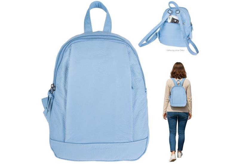 Alessandro Salvatore Cityrucksack Rucksack Damen Damenrucksack Kunstleder Handtasche, Reise Freizeitrucksack klein Freizeit Bürorucksack Olbia 4053 + Etui von Alessandro Salvatore