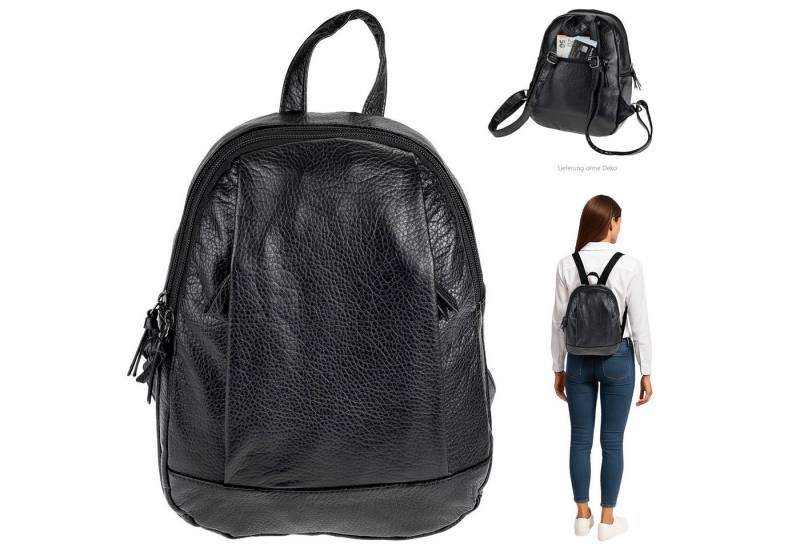 Alessandro Salvatore Cityrucksack Rucksack Damen Damenrucksack Kunstleder Handtasche, Reise Freizeitrucksack klein Freizeit Bürorucksack Olbia 4053 + Etui von Alessandro Salvatore
