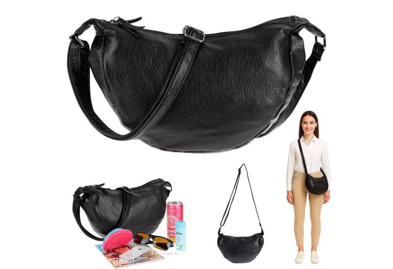 Alessandro Salvatore Handtasche Damen Schultertasche Halbmond Form Umhängetasche von Alessandro Salvatore