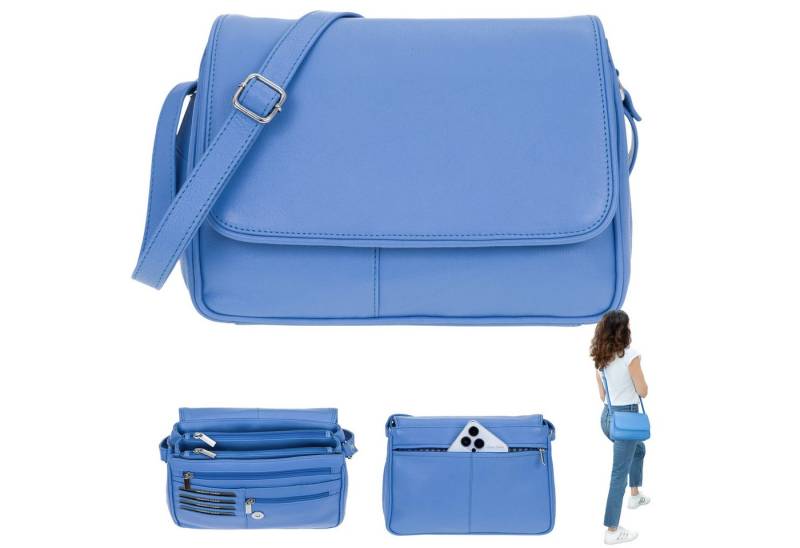 Alessandro Salvatore Handtasche Leder Damen mittel klein Lederhandtasche, Schultertasche Echtleder Damentasche Tasche Florenz 12975 + Etui von Alessandro Salvatore