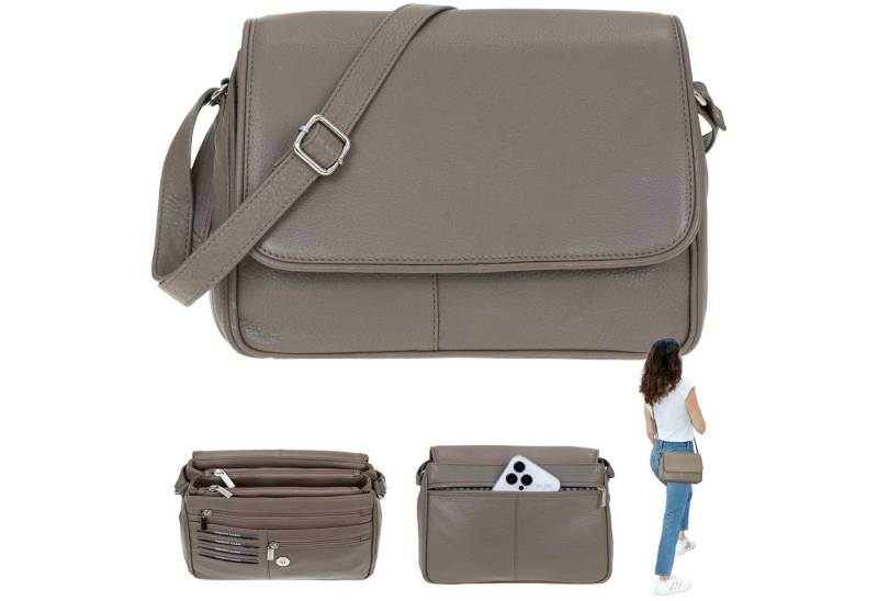 Alessandro Salvatore Handtasche Leder Damen mittel klein Lederhandtasche, Schultertasche Echtleder Damentasche Tasche Florenz 12975 + Etui von Alessandro Salvatore