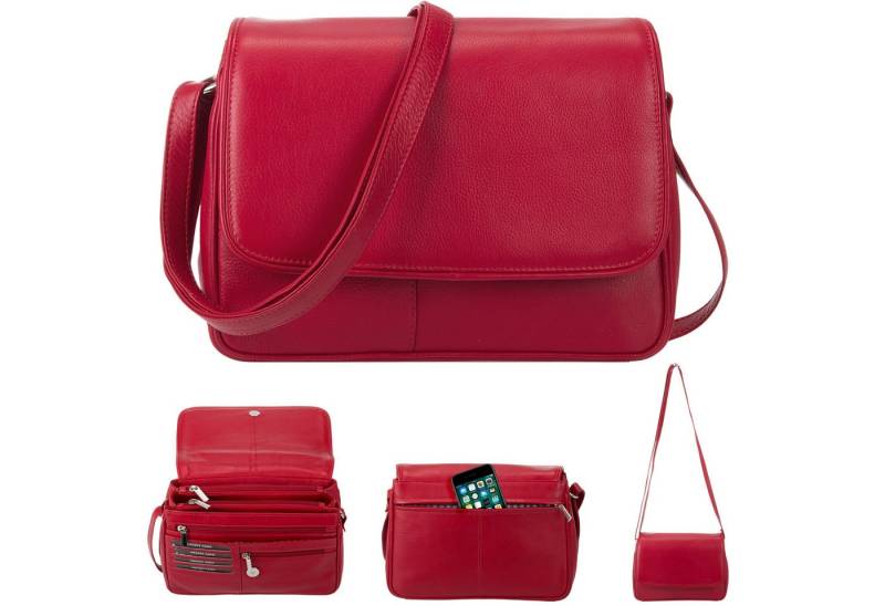 Alessandro Salvatore Handtasche Leder Damen mittel klein Lederhandtasche, Schultertasche Echtleder Damentasche Tasche Florenz 12975 + Etui von Alessandro Salvatore