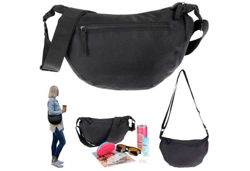 Alessandro Salvatore Handtasche Moon Bag Damen Schultertasche Banane Tasche, Rückentasche Freizeittasche Umhängetasche 4291 + Etui von Alessandro Salvatore