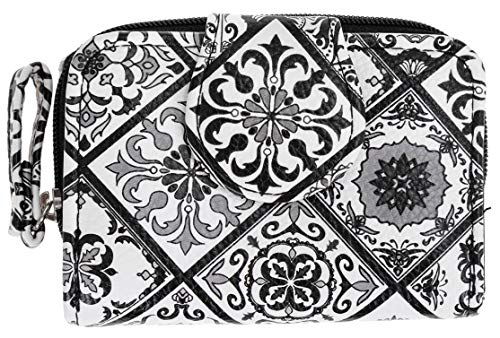 Geldbörse Damen Alessandro Mosaik Börse Geldbeutel klein mittel groß Wallet Purse Black White + Schlüsseletui (2382 Small) von Alessandro Salvatore