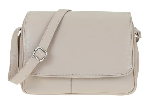 Handtasche Damen Leder mittel klein Lederhandtasche Schultertasche Frauen Damentasche Echtleder weich Alessandro Florenz 12975 Auswahl + Schlüsselmäppchen (Cream (beige 6)) von Alessandro Salvatore