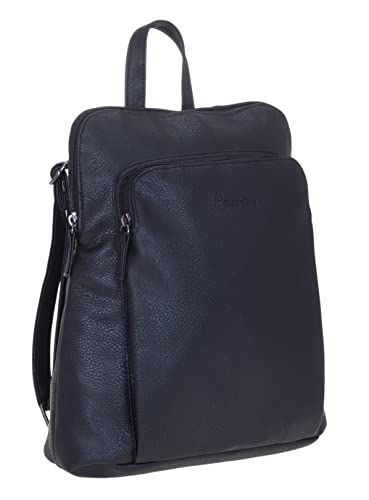 Rucksack Damen Alessandro Fiore Fashion small Damenrucksack Mini Handtasche Kunstleder wasserabweisend 4853 + Schlüsseletui (Black (Schwarz)) von Alessandro Salvatore