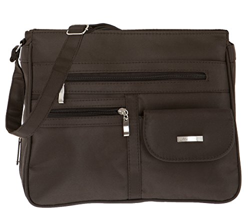 Handtasche ALESSANDRO Madrid Schultertasche Damentasche Microfaser Tasche 3055 + Schlüßeletui (Brown-Braun) von alessandro