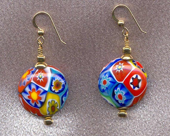 Millefiori Murano Glas, Feinste Qualität, Mehrfarbiges Mosaik, 22mm Scheibenförmige Perlen, Handgefertigt Auf Der Insel Murano, Italien Millefiori Murano Glas, Feinste Qualität, Mehrfarbiges Mosaik, 22mm Scheibenförmige Perlen, Handgefertigt Auf Der Insel Murano, Italien von AlessandrosDesigns