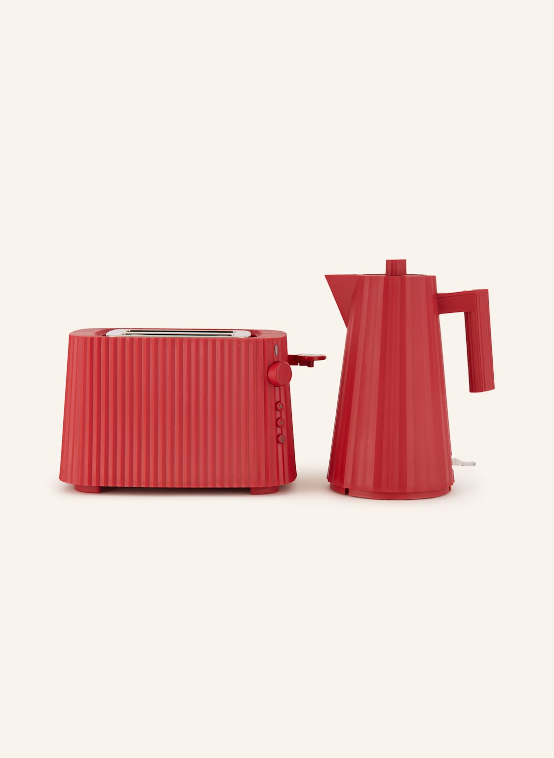 Alessi Set Plissè: Toaster Und Wasserkocher rot von Alessi