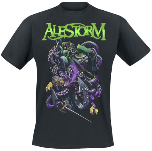 Alestorm Octopus Männer T-Shirt schwarz 3XL 100% Baumwolle Band-Merch, Bands von Alestorm