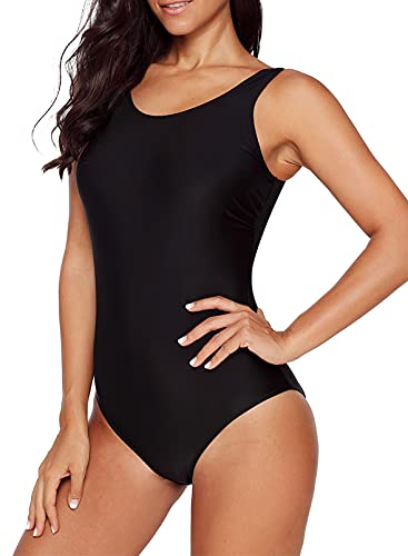 Aleumdr Badeanzug Damen Push up Bademode Schwimmanzug Bauchweg Farbverlauf Figurformenden Effekten Rückenfrei Bandeau Kreuz Rückseite Einteiler Swimsuit S-XXL, Schwarz XL von Aleumdr